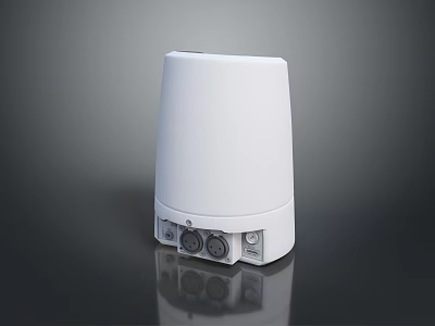 White Computer Networking Device With Multiple Ports On Black Reflective Surface 3d model