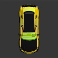 Yellow And Black Sporty SUV With Sleek Design And Black Rims