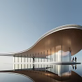 Modern Exhibition Hall Curve Sales Department Landscape Architecture Book Bar Curve Restaurant Net Red Architecture Exhibition Center 3d model