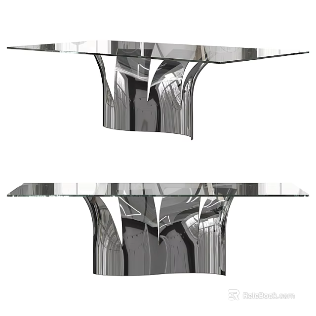 Modern Sofa and Coffee Table Set with Glass Top and Unique Metal Base Design 3d model 