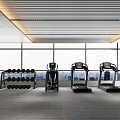 Modern Fitness Gym With Treadmills Dumbbell Rack And Large Windows City View