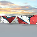 Colorful Climbing Wall Sports Equipment With Geometric Design And Rock Holds