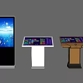 Public Facility Interactive Information Terminals with Floor Standing and Tabletop Designs 3d model