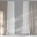 Elegant Gray And White Curtains With Floor Lamp In Bright Room Natural Light