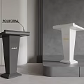 Modern Black And White Podiums By Poliform With Mdfmel On Gray Stage