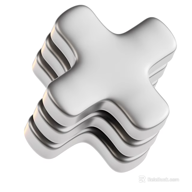 High Quality Silver Metal Industrial Equipment Mechanical Components With Stacked Structure 3d model 