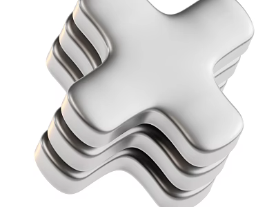 High Quality Silver Metal Industrial Equipment Mechanical Components With Stacked Structure 3d model