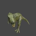 Green Tyrannosaurus Rex Dinosaur With Open Mouth In Standing Pose