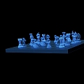 Modern Chessboard Technology Chessboard with Animation 3d model