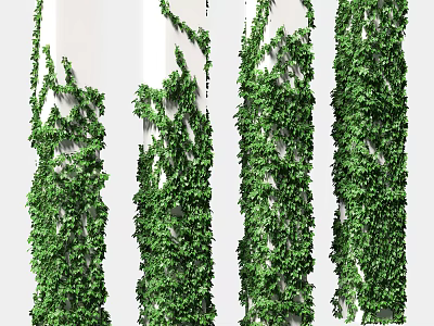 Shower Sauna Decor With Ivy Covered Columns 3d model