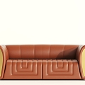 Modern Leather Double Sofa 3d model