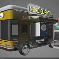 NORDICLIGHT Food Truck With Yellow White Exterior Awning Balloons And Menu Board