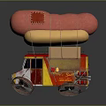 Smart Machine Operated Food Truck Featuring Giant Red Yellow Hot Dog On Top