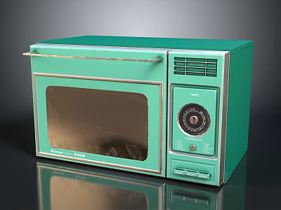 Vintage Green Sunbeam Microwave Oven With Knob Control Panel And Handle Design 3d model