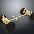 Heavy Duty Vehicle Chassis With Four Wheels And Steel Frame Structure