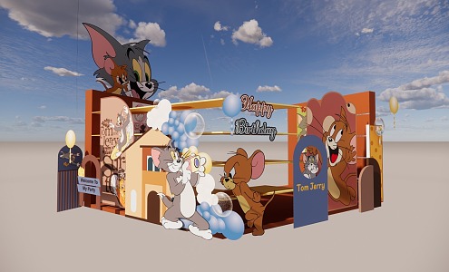 Cat and Mouse Tom and Jerry TomandJerry pop-up shop Doll Exhibition Meichen Uses 39058871090478 Materials 3d model