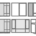 Various Modern Window Designs With Different Styles And Glass Panels 3d model