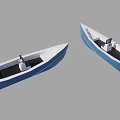 Two Modern Blue And White Yachts Interior With Black Seats Design