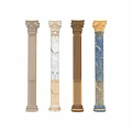 Ornate Roman Columns with Classical Capitals and Multi Textured Finishes