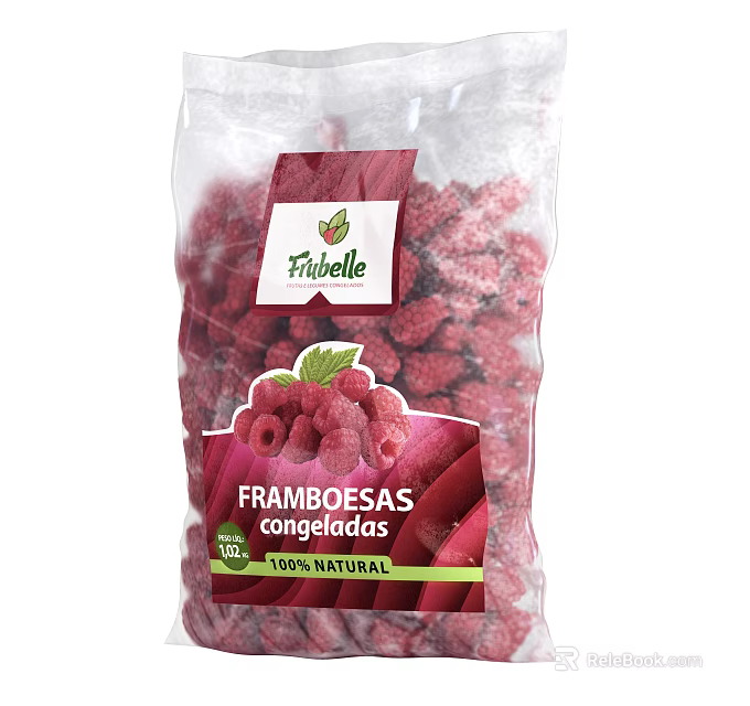 Frozen Raspberries 100 Natural Packaged Fresh Premium Quality Healthy Fruit Option 3d model 
