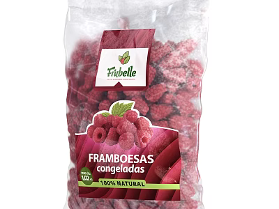 Frozen Raspberries 100 Natural Packaged Fresh Premium Quality Healthy Fruit Option 3d model