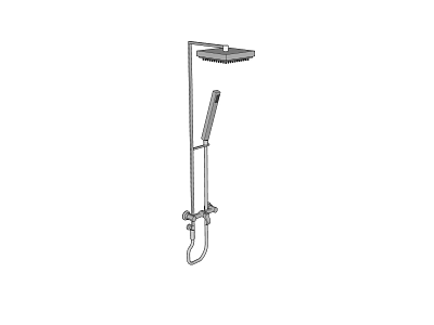 Modern Shower System With Overhead Head Handheld Sprayer And Mounting Bracket 3d model