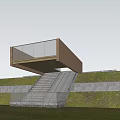 Modern viewing platform, landscape platform, landscape structure 3d model