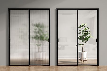 Modern sliding door glass sliding door glass door 3d model