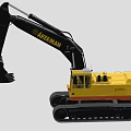 AXEMAN Tracked Functional Vehicle Featuring Yellow Black Exterior And Digging Bucket
