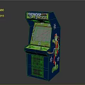 Blue Thunder Dragon Arcade Game Machine With Green Dragon Graphics Control Panel And Game Screen
