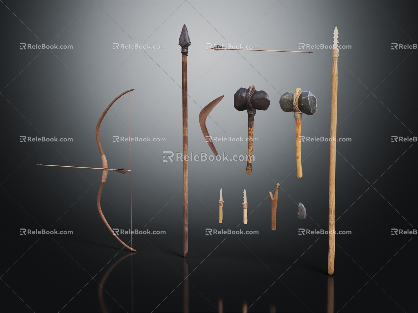 Retro Weapon Ancient Weapon Stone Age Original Tool 3d model