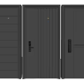 Modern Gray Security Doors With Different Designs And Lock Features 3d model