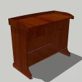 Modern Wooden Functional Desk With Spacious Tabletop And Lower Shelf Storage 3d model