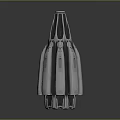 Metallic Shiny Symmetrical Mechanical Structure With Vertical Blades And Circular Top