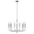 Modern Brass Chandelier with Multiple Slim Arms and Clear Bulbs for Interior Decor