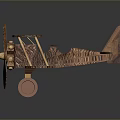 Handmade Wooden Biplane Model Showcasing Classic Aviation Craft Design