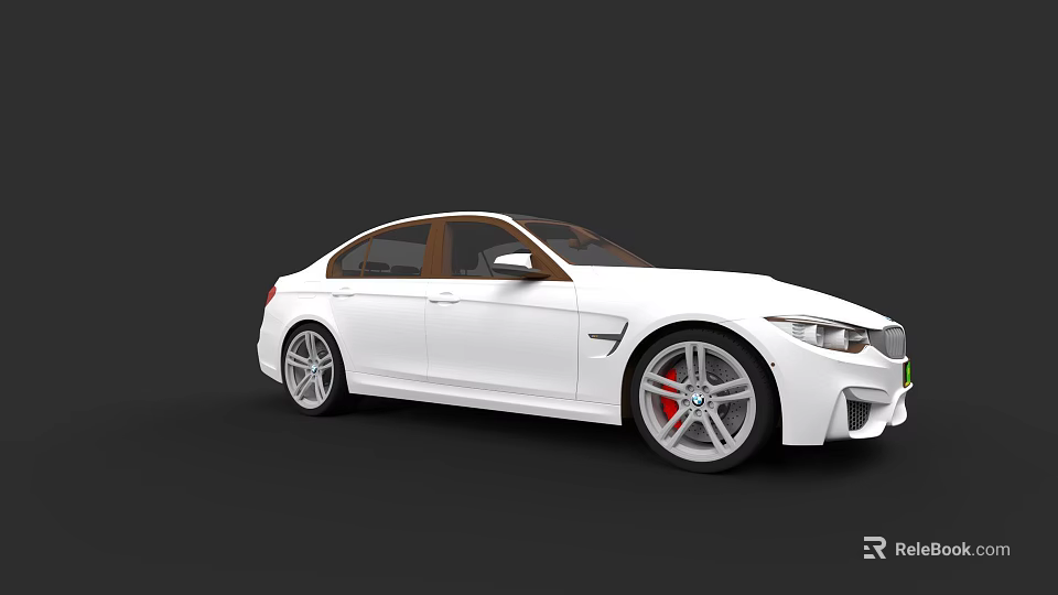 White Sports Sedan Featuring Modern Design Brown Windows And Alloy Wheels 3d model 