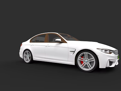 White Sports Sedan Featuring Modern Design Brown Windows And Alloy Wheels 3d model