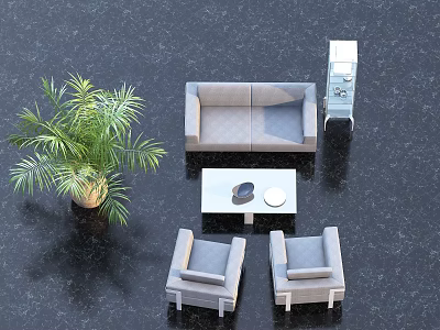 Modern sofa coffee table seat 3d model