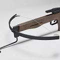 Functional Wooden Crossbow With Black Metal Components String And Grip Design 3d model