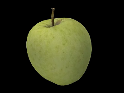 Fresh Green Apple With Smooth Surface And Natural Stem For Healthy Diet 3d model