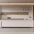 Modern Reception Desk With Bristol Limited Company Sign Computer Flower Vase And Green Plant