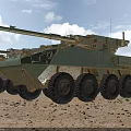 Two Tan And Green Armored Tanks On Sandy Terrain Under Blue Sky White Clouds
