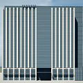 Modern High Rise Office Building With Glass Facade And Vertical Lines