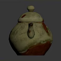 Ceramic Teapot With Unique Red Patterns Vintage Design Lid Handle Spout For Home Daily Use