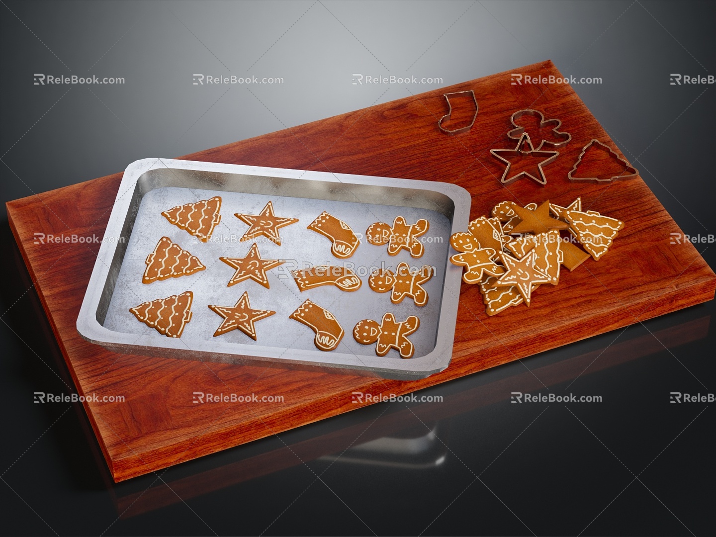 Modern Cookie Gingerbread Christmas Gingerbread 3d model