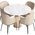 Modern Dining Table and Chair Combination Leisure Table and Chair Combination 3d model