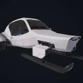 White Snow Motorcycle With Tracks And Skis For Off Road Winter Adventures