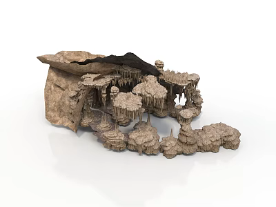 Scenic Components Of Fantasy Rock Landscape Featuring Mushroom Structures And Cave Formations 3d model