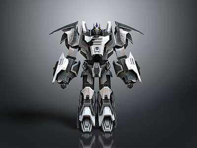 Futuristic Mechanical Robot With Armor Plates Arms Wings And Joints 3d model